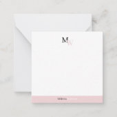 Moderne Elegante Tweekleur Monogram Notitiekaartje (Voorkant)