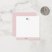 Moderne Elegante Tweekleur Monogram Notitiekaartje (Voorkant / Achterkant in situ)