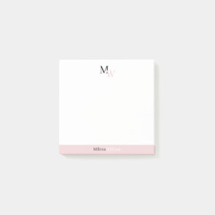Moderne Elegante Tweetonige Monogram Post-it® Notes