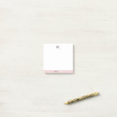 Moderne Elegante Tweetonige Monogram Post-it® Notes (Op bureau)