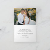 Moderne elegante typografie 2 foto bruiloft bedankkaart (Binnen)