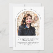 Moderne elegante typografie 2 Photo Arch Afstudeer Aankondiging (Achterkant)