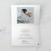 Moderne elegante typografie 4 foto-collage bruilof bedankkaart (Binnen)