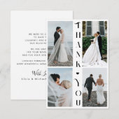 Moderne elegante typografie 4 foto-collage bruilof bedankkaart (Voorkant / Achterkant)