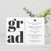 Moderne Elegante Typografie Afstuderen Kaart (Staand voorkant)