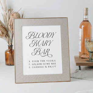 Moderne Elegante Typografie Bloody Mary Bar Bord Poster