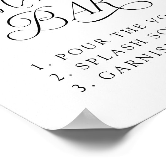 Moderne Elegante Typografie Bloody Mary Bar Teken Poster (Hoek)