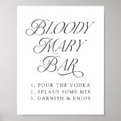 Moderne Elegante Typografie Bloody Mary Bar Teken Poster (Voorkant)