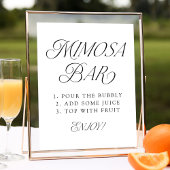 Moderne Elegante Typografie Bruiloft Mimosa Bar Te Poster