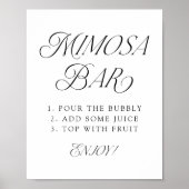 Moderne Elegante Typografie Bruiloft Mimosa Bar Te Poster (Voorkant)