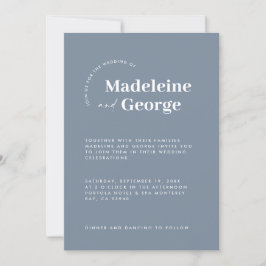 Moderne, elegante typografie dusty blauw save the date