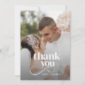 Moderne elegante typografie Eenvoudige trouwfoto Bedankkaart (Voorkant)