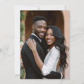 Moderne elegante typografie en foto bruiloft kaart (Achterkant)