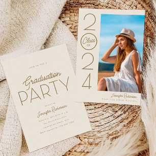 Moderne elegante typografie foto afstudeerfeest kaart