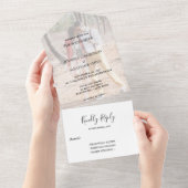 Moderne elegante typografie foto all in one uitnodiging (Afscheurbaar)