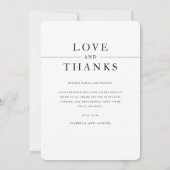 Moderne elegante typografie foto bruiloft bedankkaart (Achterkant)