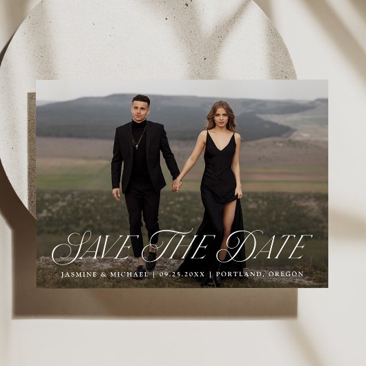 Moderne elegante typografie foto bruiloft save the date