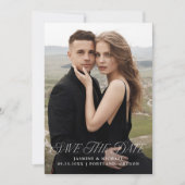 Moderne Elegante Typografie Foto Bruiloft Save The Date (Voorkant)