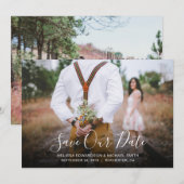 Moderne elegante typografie foto Opslaan Datum Kaart (Voorkant / Achterkant)