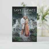 Moderne Elegante Typografie Foto Save The Date (Staand voorkant)
