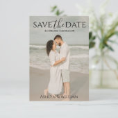 Moderne Elegante Typografie Foto Save The Date (Staand voorkant)