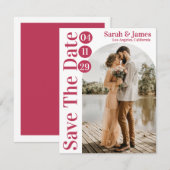 Moderne elegante typografie foto Save the Date Inv Kaart (Voorkant / Achterkant)