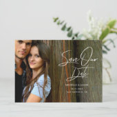 Moderne Elegante Typografie Foto Save The Date Kaa (Staand voorkant)