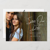 Moderne Elegante Typografie Foto Save The Date Kaa (Voorkant / Achterkant)