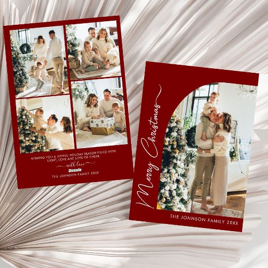 Moderne Elegante Typografie Foto Vrolijk Kerstmis Feestdagenkaart