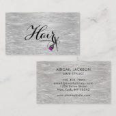 Moderne elegante typografie haar op naam Faux Foli Visitekaartje (Voorkant / Achterkant)