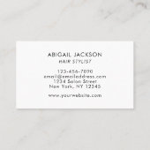 Moderne elegante typografie haar op naam wit visitekaartje (Achterkant)