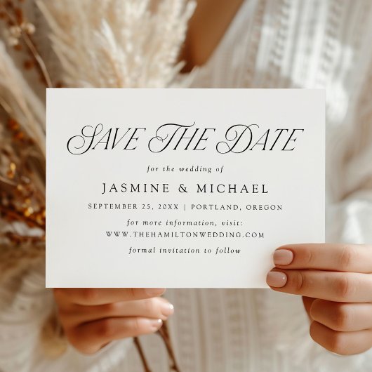 Moderne Elegante Typografie Huwelijk Save The Date