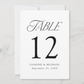 Moderne Elegante Typografie Huwelijk Tafelnummer (Voorkant)