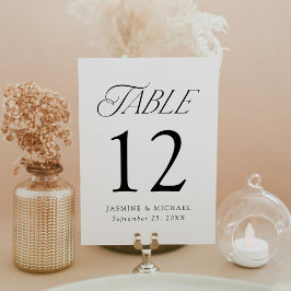 Moderne Elegante Typografie Huwelijk Tafelnummer