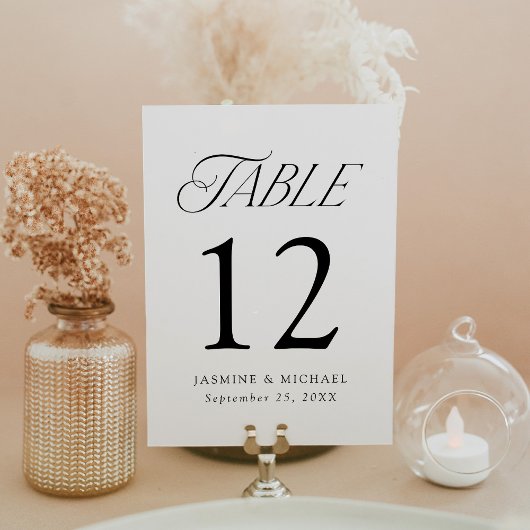 Moderne Elegante Typografie Huwelijk Tafelnummer