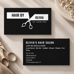 Moderne Elegante Typografie Kapper Kapsalon Visitekaartje