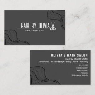 Moderne Elegante Typografie Kapper Kapsalon Visitekaartje