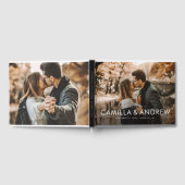 Moderne Elegante Typografie Namen Foto Bruiloft Gastenboek (Volledig)