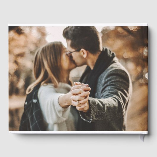 Moderne Elegante Typografie Namen Foto Bruiloft Gastenboek (Achterkant)