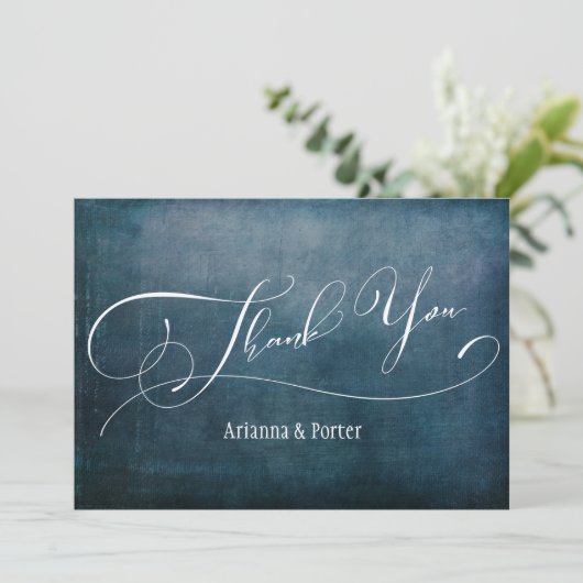 Moderne Elegante Typografie over Tegelkleurige Vin Bedankkaart (Staand voorkant)