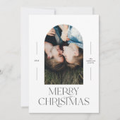 Moderne elegante typografie rood 1 foto Kerstmis (Voorkant)