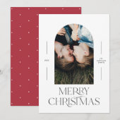 Moderne elegante typografie rood 1 foto Kerstmis (Voorkant / Achterkant)