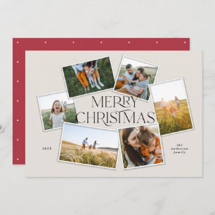 Moderne elegante typografie rood vrolijk kerstfees