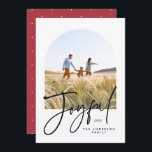 Moderne elegante typografie rood vrolijk kerstfees<br><div class="desc">Moderne,  elegante trendy typografie rode vrolijke kerstfototypografie</div>