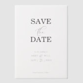 Moderne elegante typografie Save the Date Overlay Vellum Uitnodigingen (Voorkant)