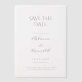 Moderne Elegante Typografie Trouwkaart Save The Da Vellum Uitnodigingen (Voorkant)