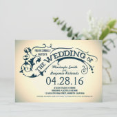 Moderne elegante typografie & wervelingen bruiloft kaart (Staand voorkant)