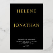 Moderne Elegante Typografie Zwart Minimalistische Folie Uitnodiging (Voorkant)