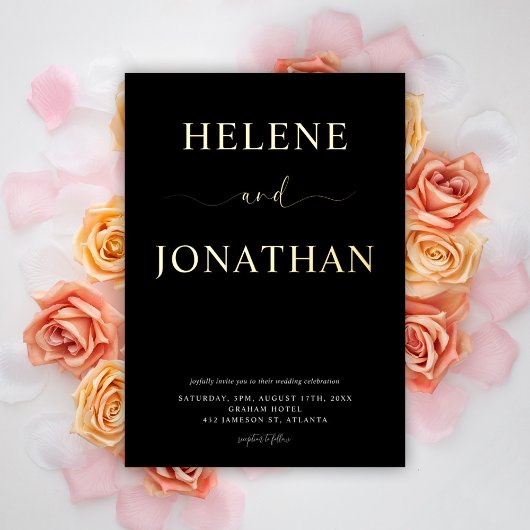 Moderne Elegante Typografie Zwart Minimalistische Folie Uitnodiging