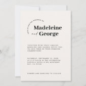 Moderne, elegante typografie zwart-wit save the date (Voorkant)